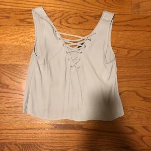 Grey Criss Cross Top